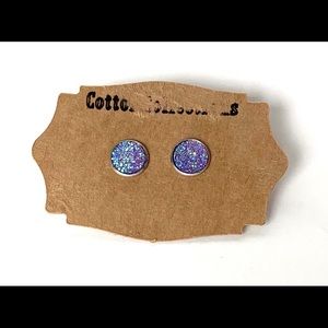12mm druzy stud lavender
